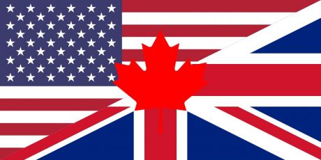 English language - United States, Canada and the UK