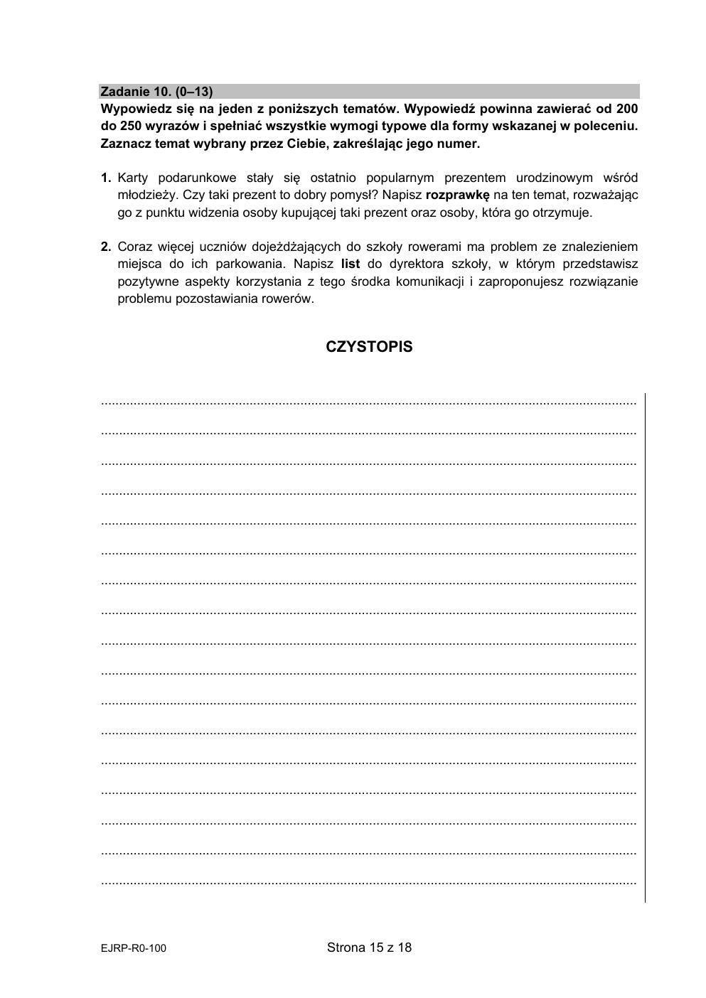 arkusz - język rosyjski rozszerzony - matura 2022 - maj-15