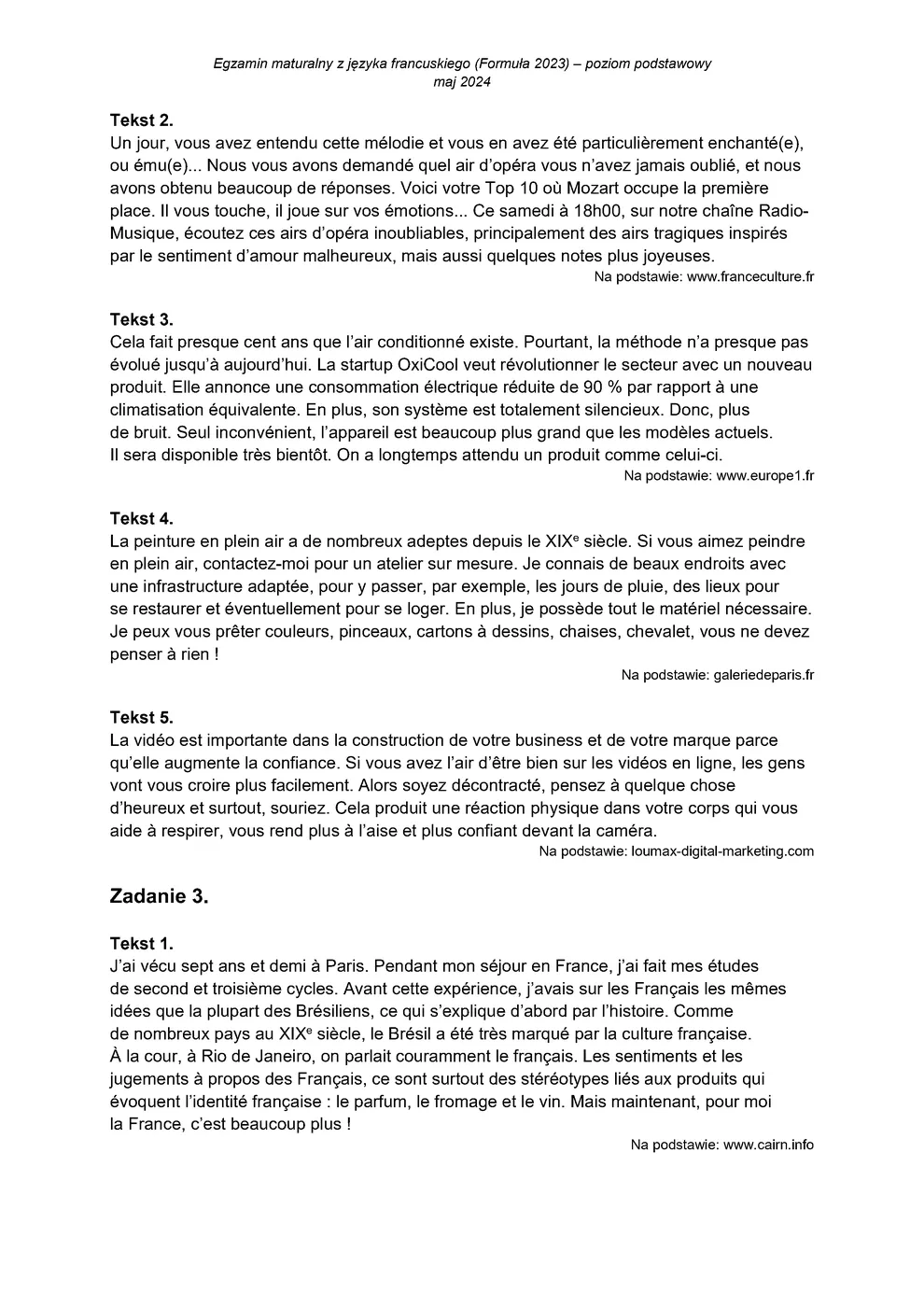 transkrypcja - francuski podstawowy - matura 2024 - maj - 0002