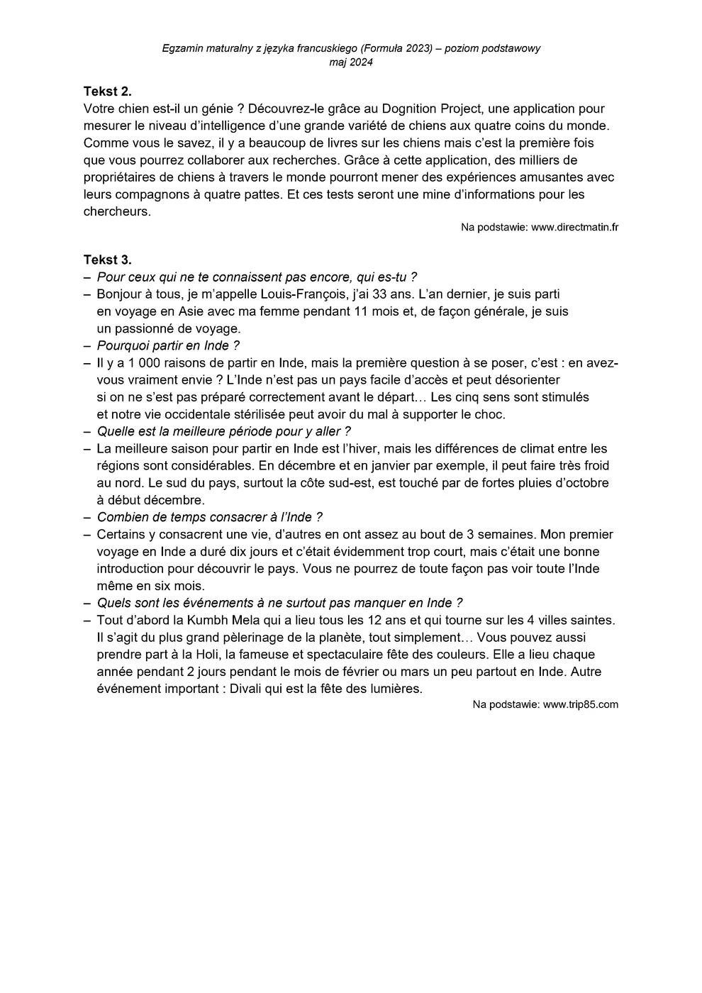 transkrypcja - francuski podstawowy - matura 2024 - maj - 0003