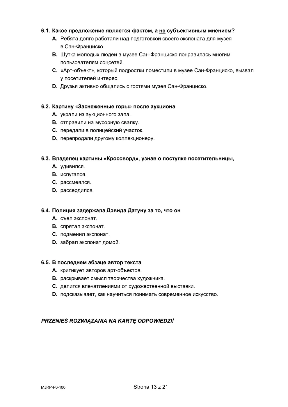 arkusz - rosyjski podstawowy - matura 2024 - maj - 0013