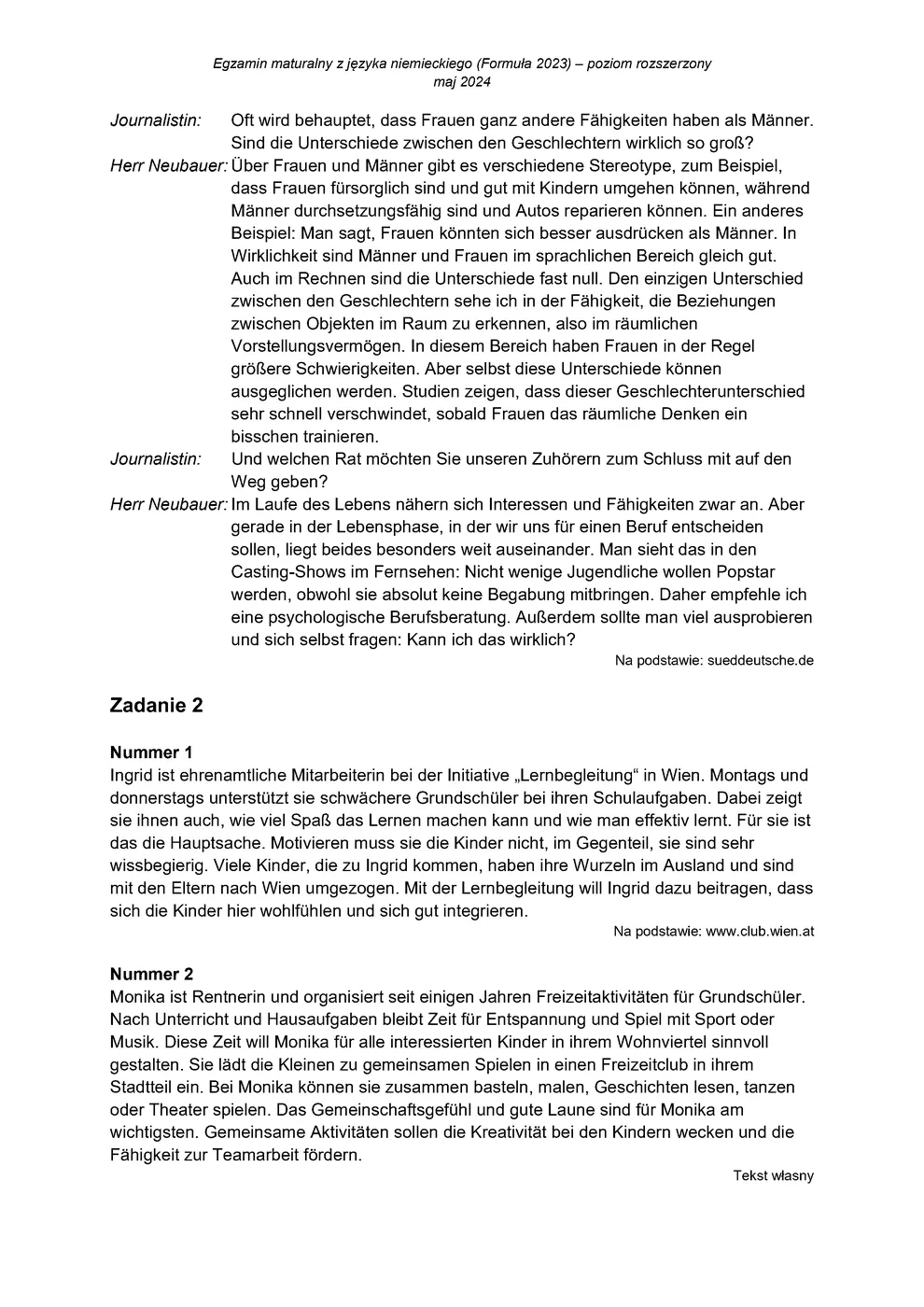 transkrypcja - niemiecki rozszerzony - matura 2024 - maj - 0002