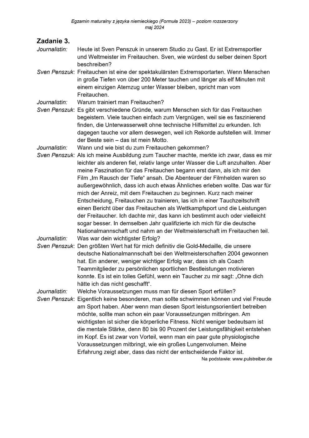 transkrypcja - niemiecki rozszerzony - matura 2024 - maj - 0004