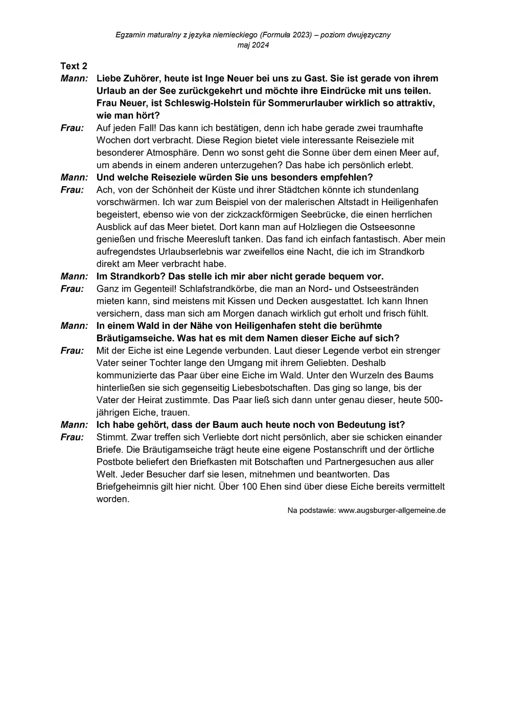 transkrypcja - niemiecki dwujęzyczny - matura 2024 - maj - 0003