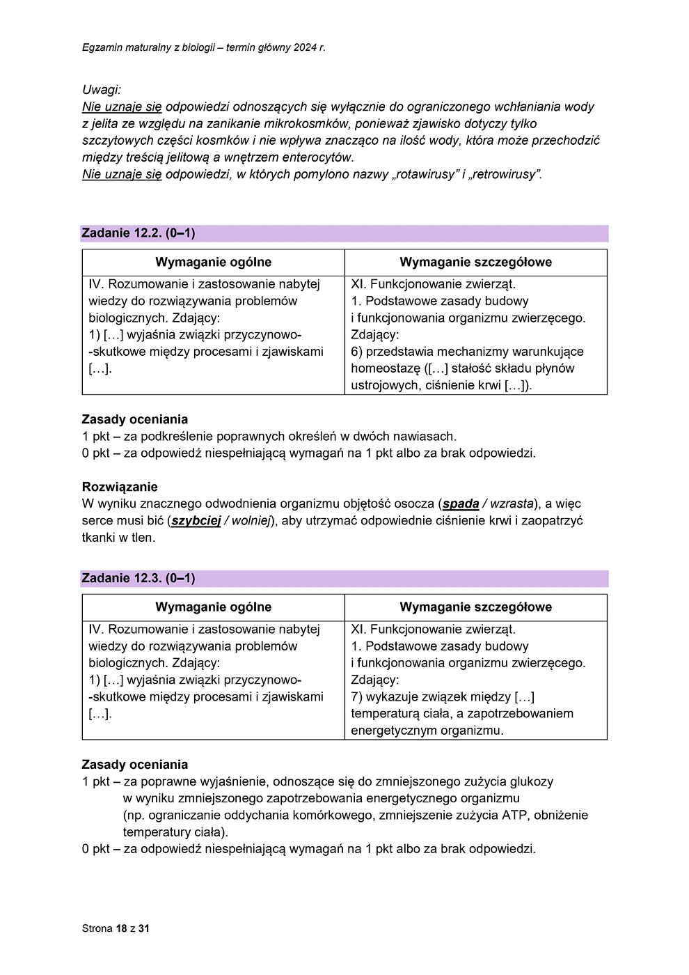 odpowiedzi - biologia - matura 2024 - maj - 0018