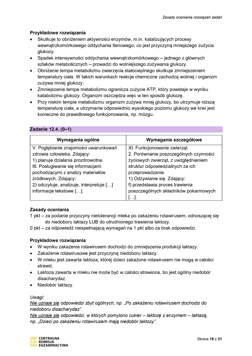 odpowiedzi - biologia - matura 2024 - maj - 0019