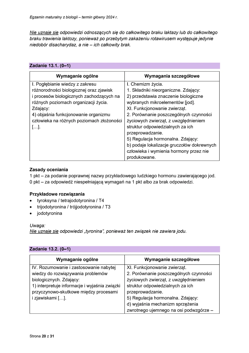 odpowiedzi - biologia - matura 2024 - maj - 0020