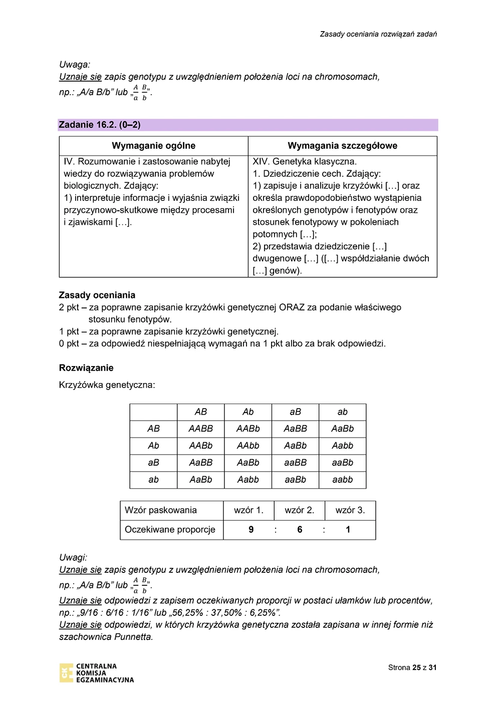 odpowiedzi - biologia - matura 2024 - maj - 0025