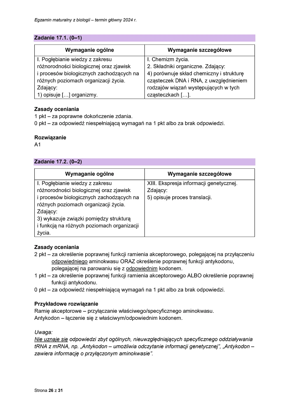 odpowiedzi - biologia - matura 2024 - maj - 0026