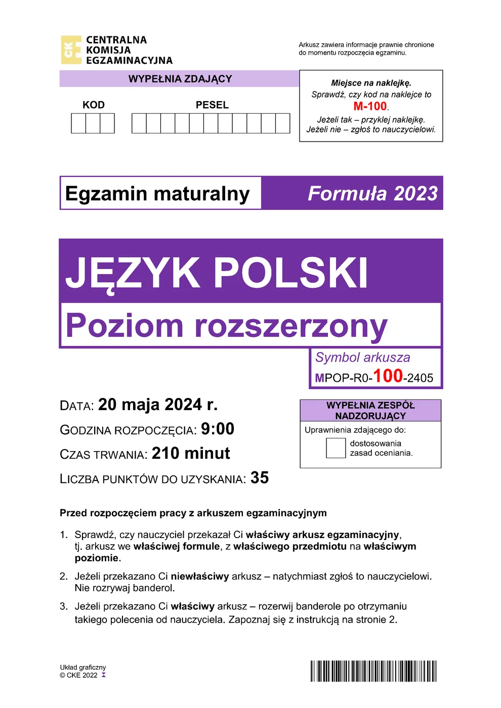 arkusz - polski rozszerzony - matura 2024 - maj - 0001