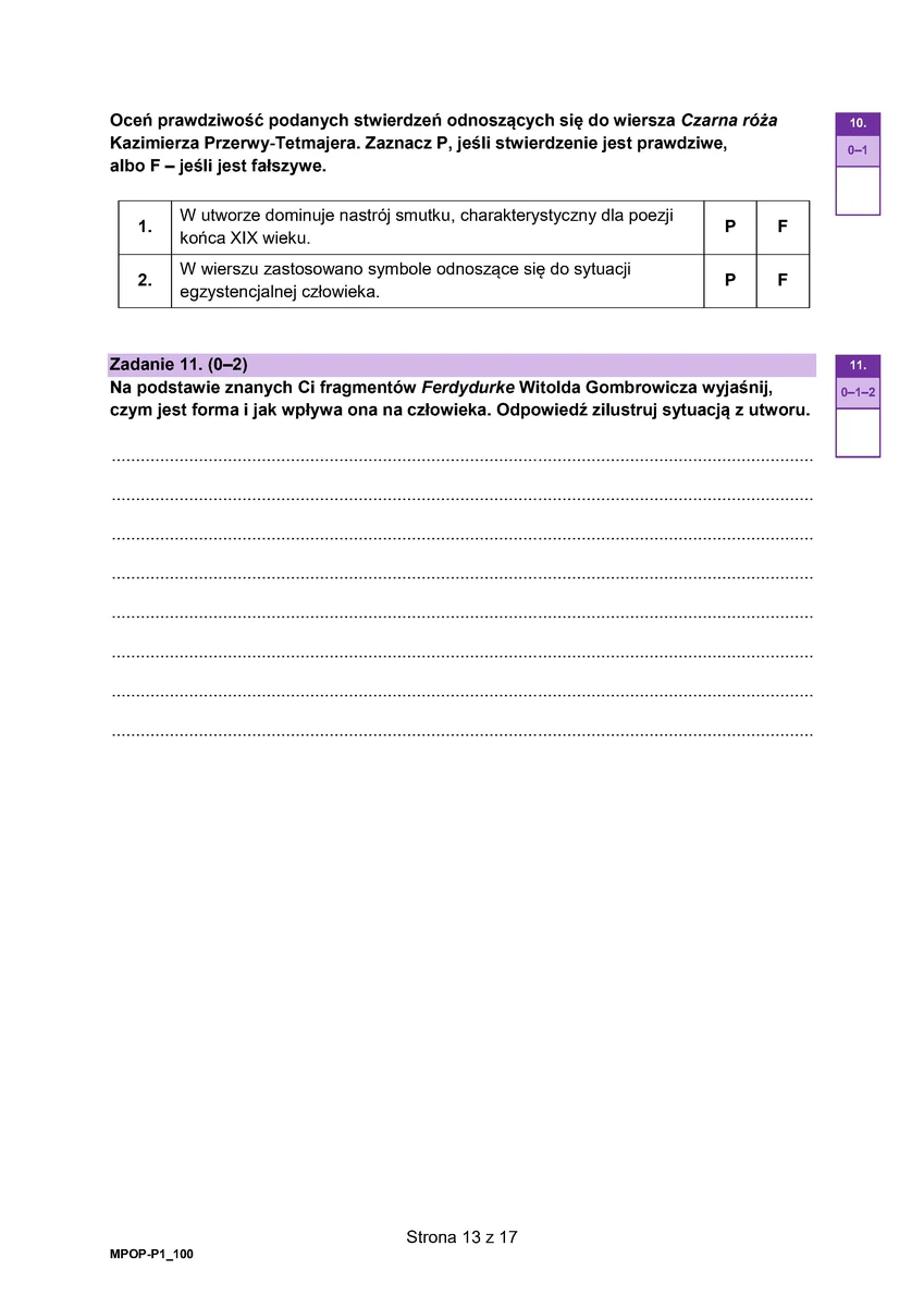 arkusz 1 test - języka polski - matura 2025 pp próbna - 0013