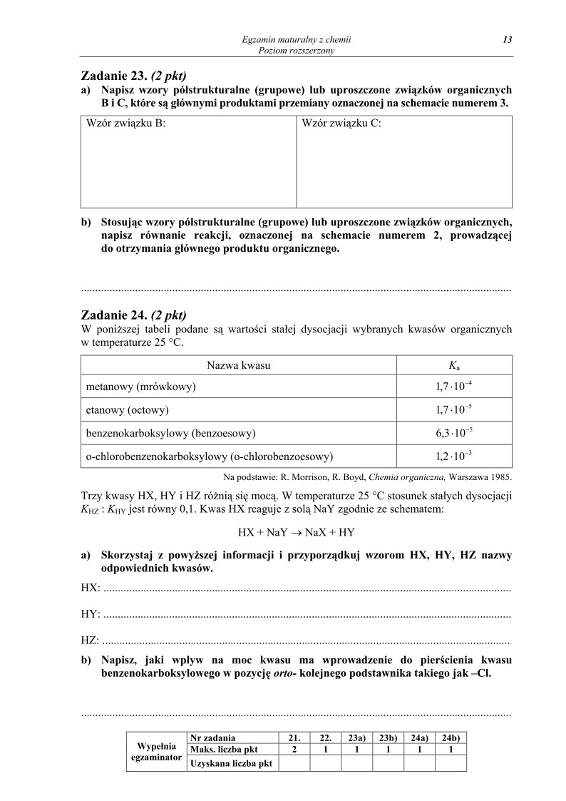 Pytania - chemia, p. rozszerzony, matura 2013-strona-13