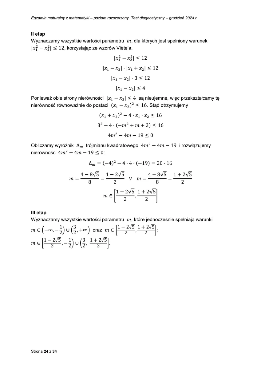  odpowiedzi - matematyka rozszerzony - matura 2025 próbna - 0024