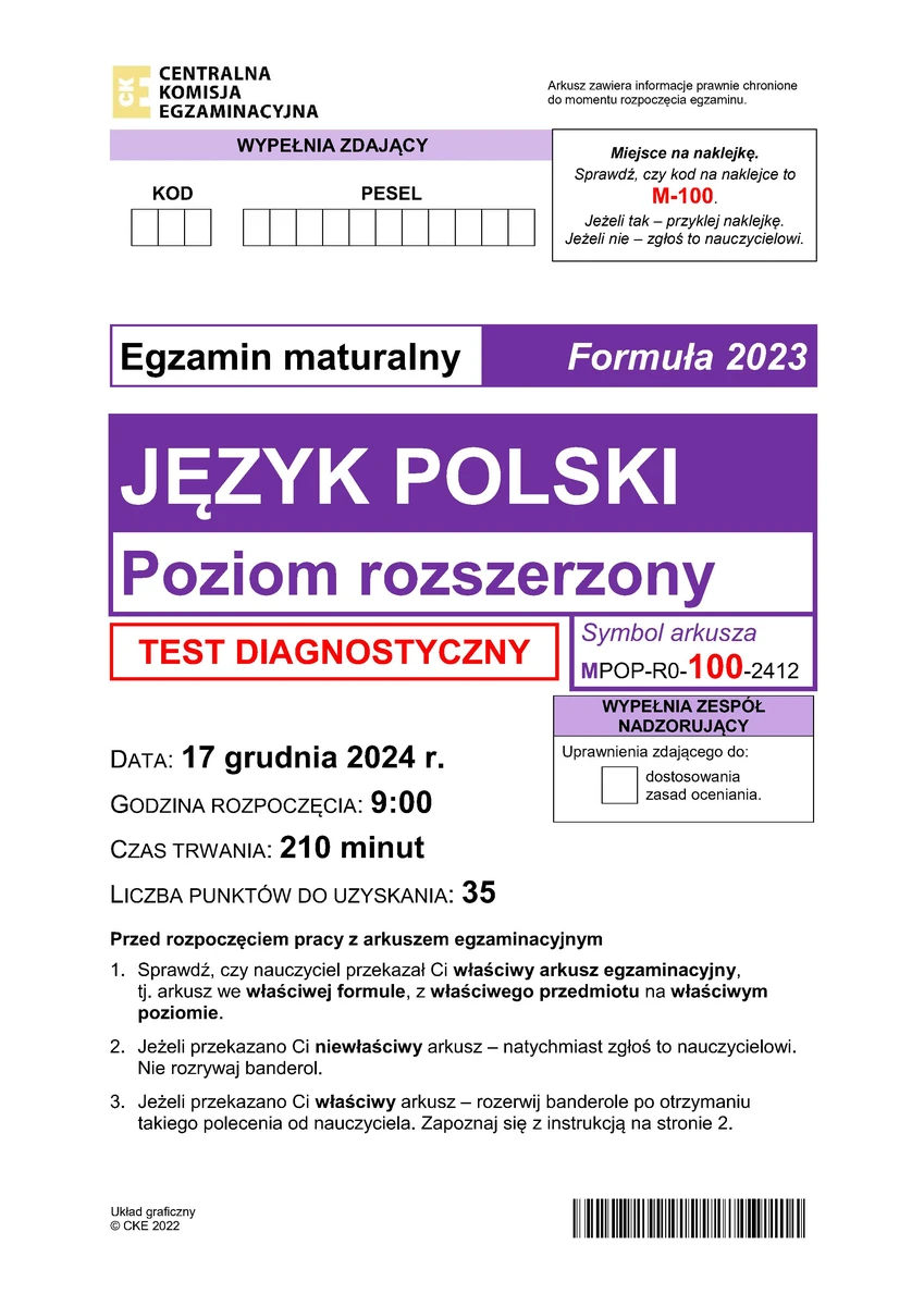 arkusz - język polski rozszerzony - matura 2025 próbna - 0001