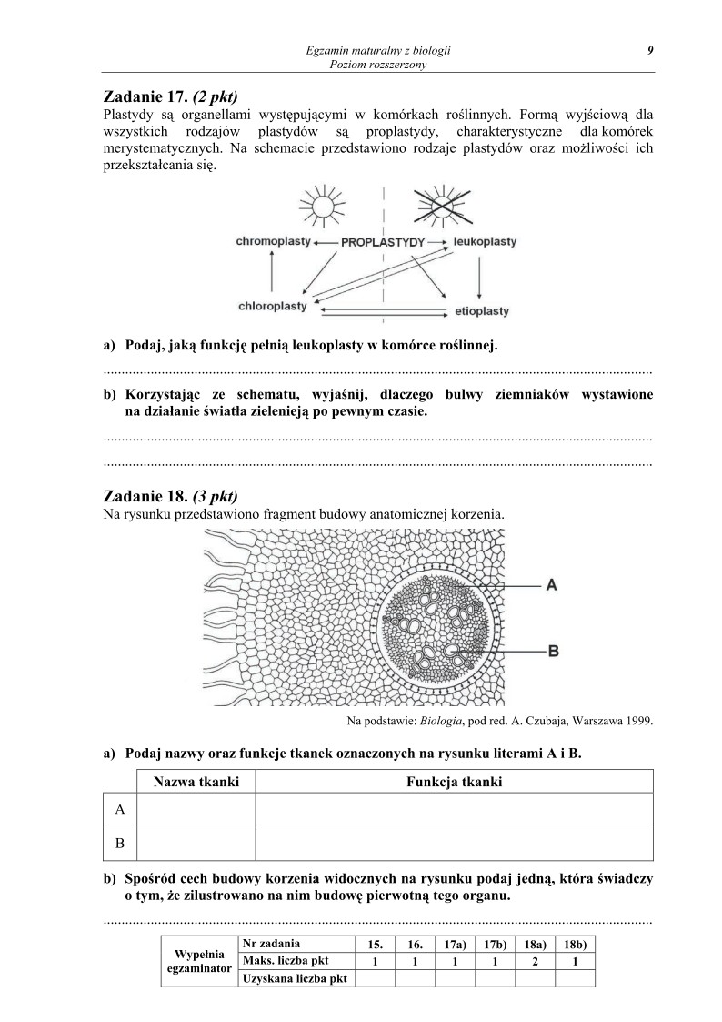 Pytania - biologia, p. rozszerzony, matura 2013-strona-09